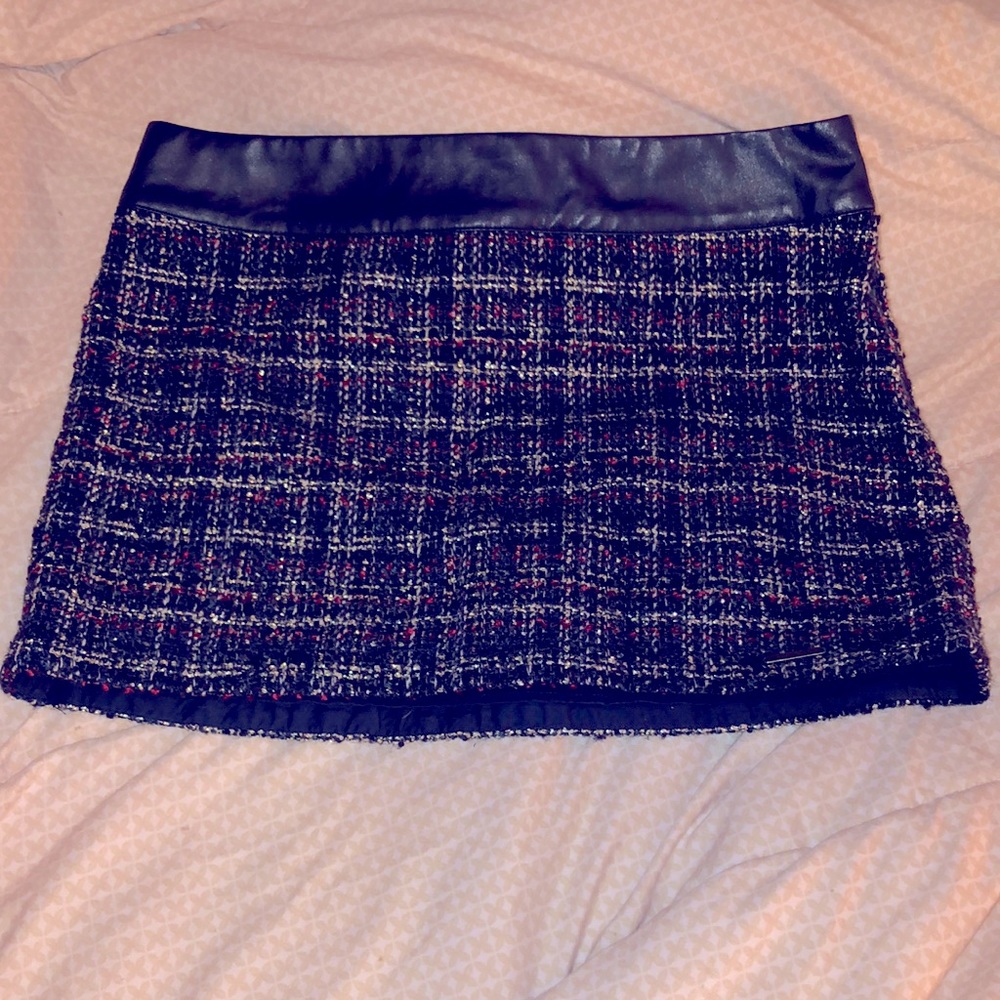 NWT** A&F Tweed & Faux Leather Mini Skirt